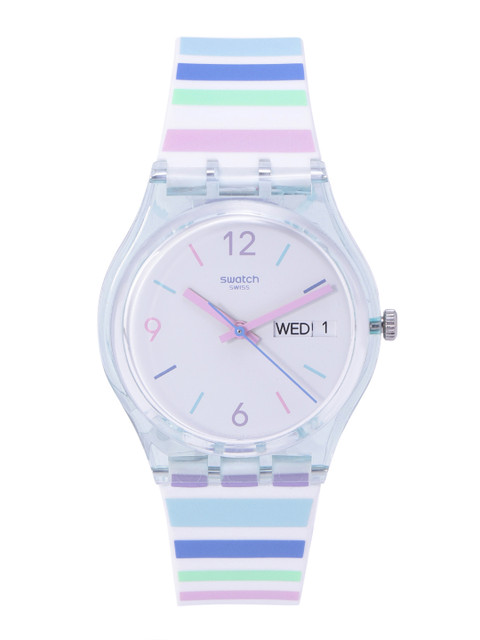 

Swatch Unisex White Analogue Swiss Made Water Resistant Watch GL702