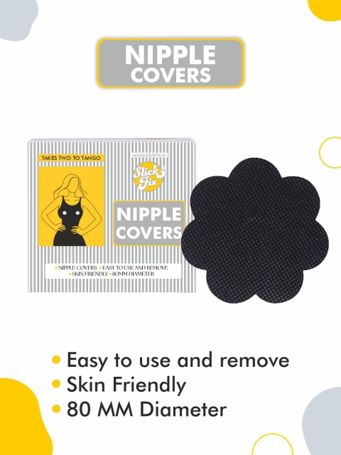 

SLICKFIX Self Adhesive Nipple Covers Black Colour Nipple Pasties - 10 Pieces