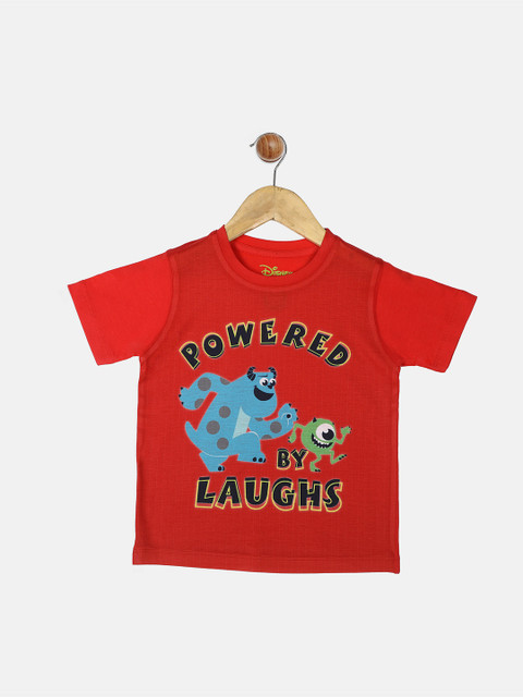 

YK Disney Boys Red Printed Round Neck T-shirt
