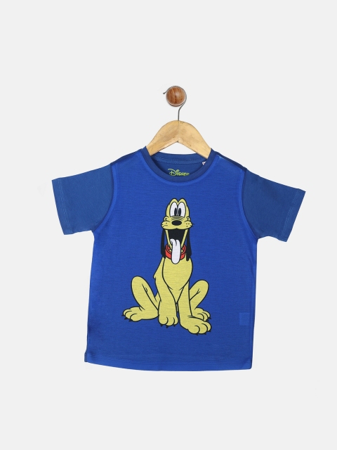 

YK Disney Boys Blue Printed Round Neck T-shirt