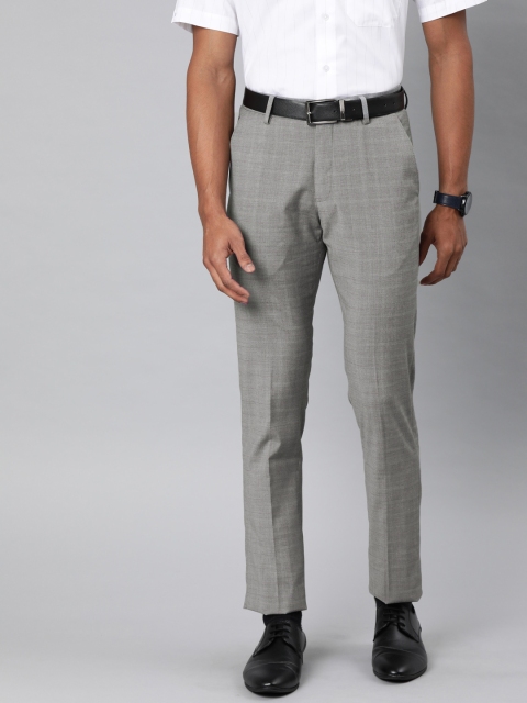 

Louis Philippe Men Grey Slim Fit Solid Formal Trousers