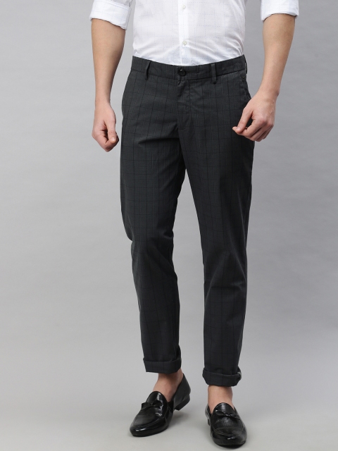 

Louis Philippe Sport Men Charcoal Grey Slim Fit Checked Regular Trousers