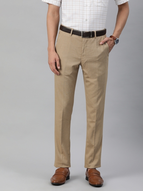 

Louis Philippe Men Beige Slim Fit Regular Trousers