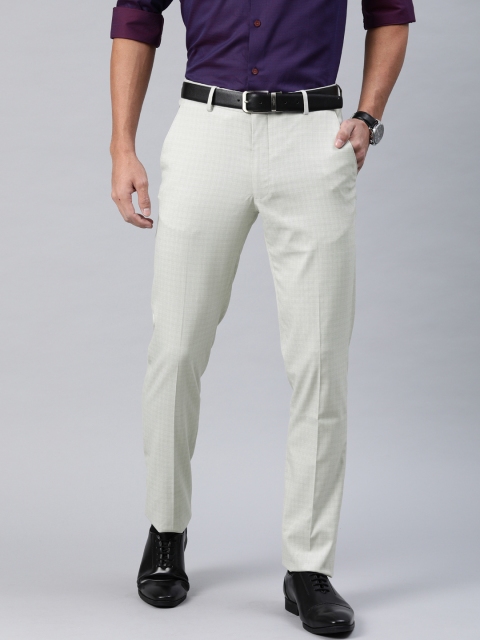 

Louis Philippe Men Grey Slim Fit Solid Formal Trousers