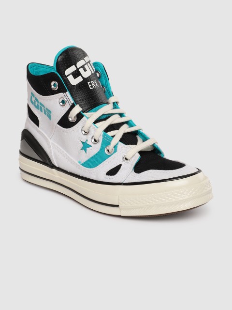 

Converse Unisex White & Black Textured Mid-Top Sneakers
