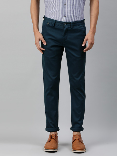 

Louis Philippe Sport Men Navy Blue Super Slim Fit Solid Regular Trousers