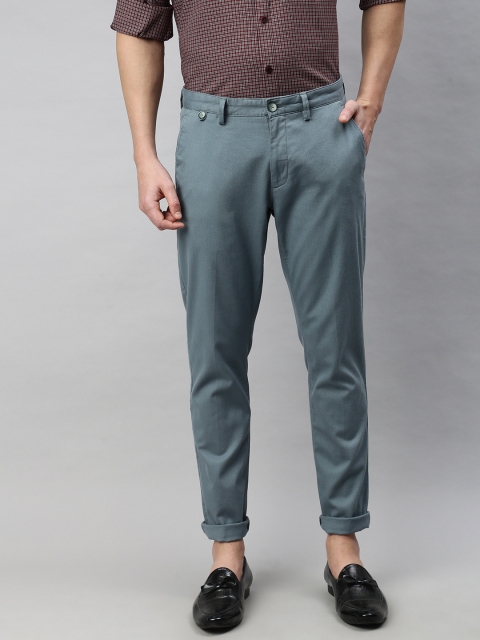 

Louis Philippe Sport Men Blue Comfy Tapered Fit Self Design Regular Trousers