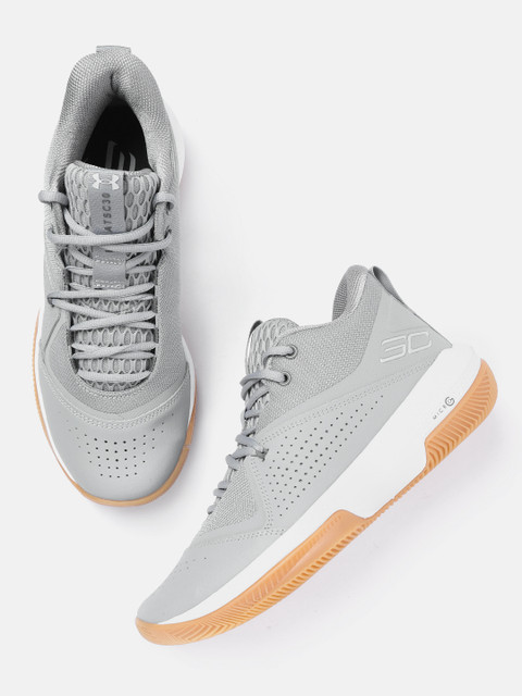 

UNDER ARMOUR Unisex Grey Perforated SC 3ZER0 IV Basketball Shoes