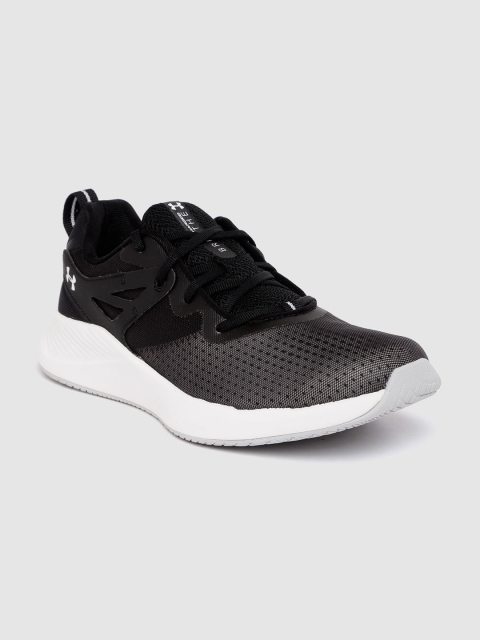 

UNDER ARMOUR Women Black & Charcoal Grey Woven Design Charged Breathe TR 2 Training Shoes