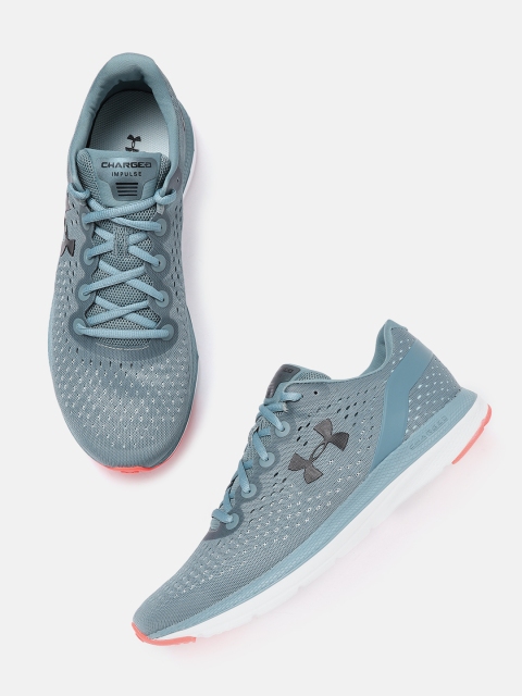 

UNDER ARMOUR Men Blue Charged Impulse Woven Design Running Shoes