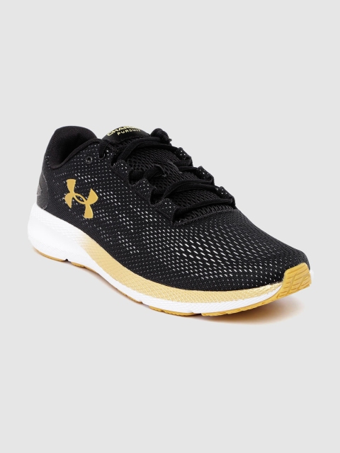 

UNDER ARMOUR Men Black & White Charged Pursuit 2 Woven Design Running Shoes