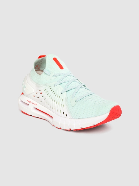 

UNDER ARMOUR Women Mint Green & White HOVR Phantom Woven Design Running Shoes