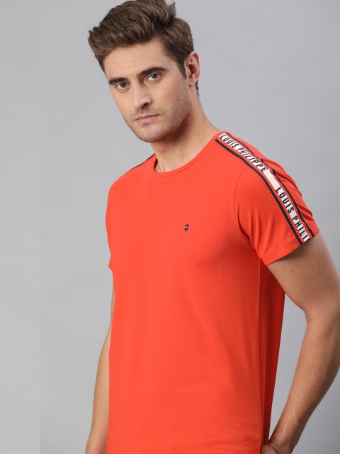 

Louis Philippe Sport Men Orange Solid Round Neck T-shirt, Red