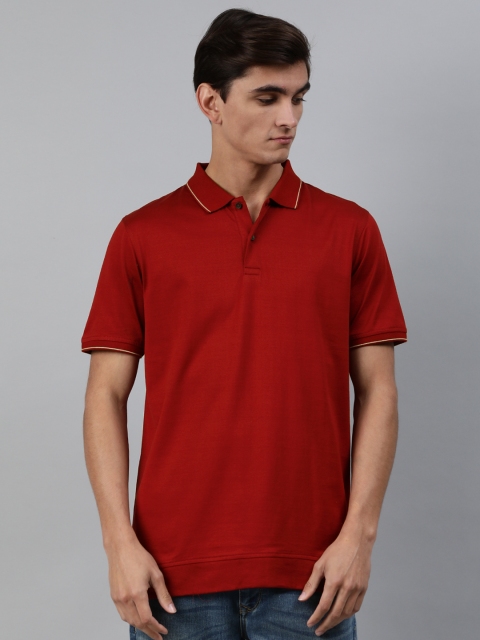 

Louis Philippe Sport Men Red Solid Slim Fit Polo Collar T-shirt