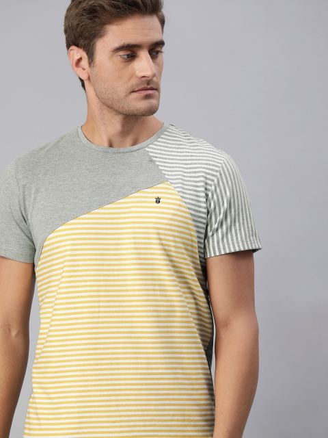 

Louis Philippe Sport Men Grey Striped Round Neck T-shirt