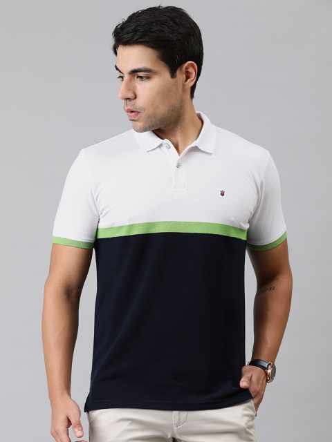 

Louis Philippe Sport Men Navy Blue & White Colourblocked Polo Collar T-shirt