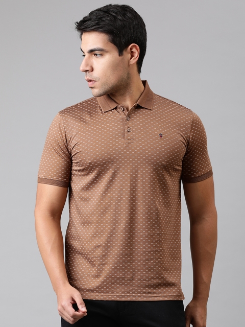 

Louis Philippe Sport Men Brown Printed Polo Collar T-shirt