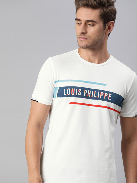 

Louis Philippe Sport Men Off-White Printed Round Neck T-shirt