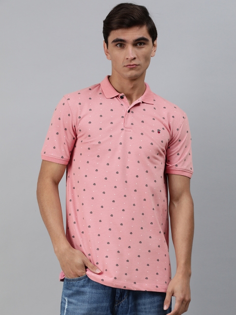 

Louis Philippe Sport Men Pink Printed Polo Collar T-shirt
