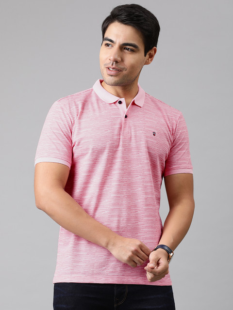 

Louis Philippe Sport Men Pink Printed Polo Collar T-shirt