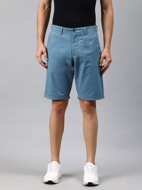 

Louis Philippe Sport Men Blue Solid Slim Fit Chino Shorts