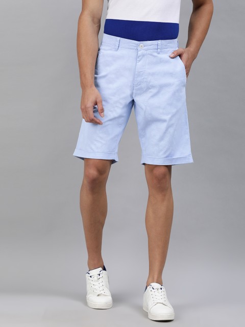 

Louis Philippe Sport Men Blue & White Tropical Printed Slim Fit Regular Shorts