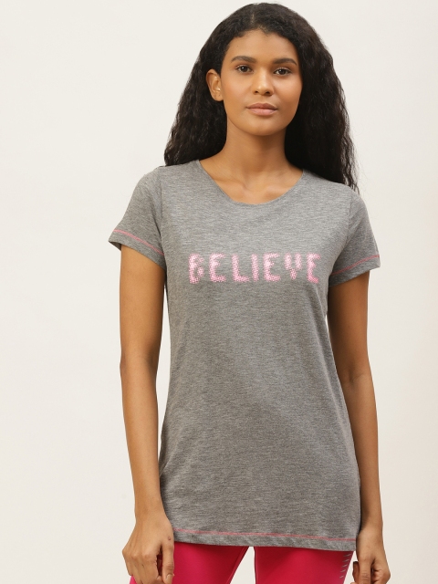 

Sweet Dreams Women Grey Melange Solid Round Neck T-shirt