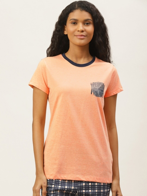 

Sweet Dreams Women Peach-Coloured Solid Lounge T-shirt