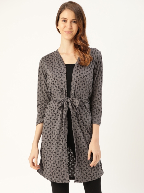 

Sweet Dreams Charcoal Grey & Black Printed Robe