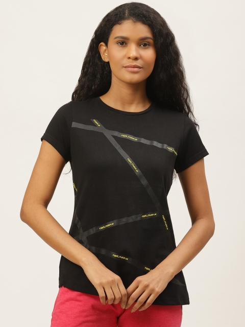 

Sweet Dreams Women Black Printed Round Neck T-shirt