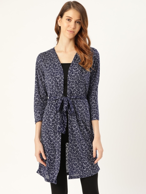 

Sweet Dreams Navy Blue & Grey Printed Robe