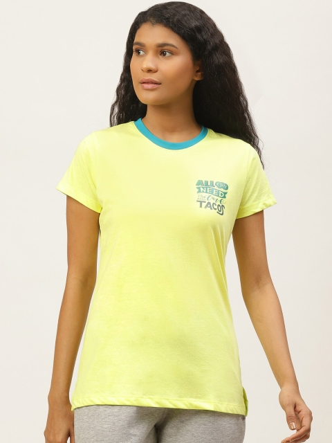 

Sweet Dreams Women Yellow Solid Lounge T-shirt