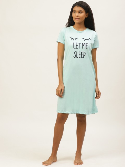 

Sweet Dreams Blue Printed Nightdress
