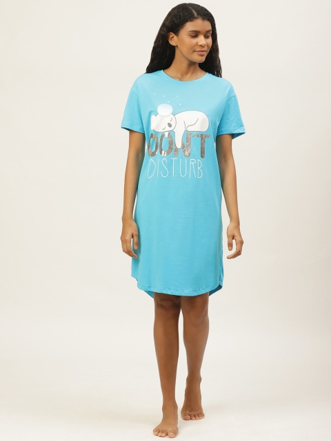 

Sweet Dreams Blue & White Printed Sleep Shirt