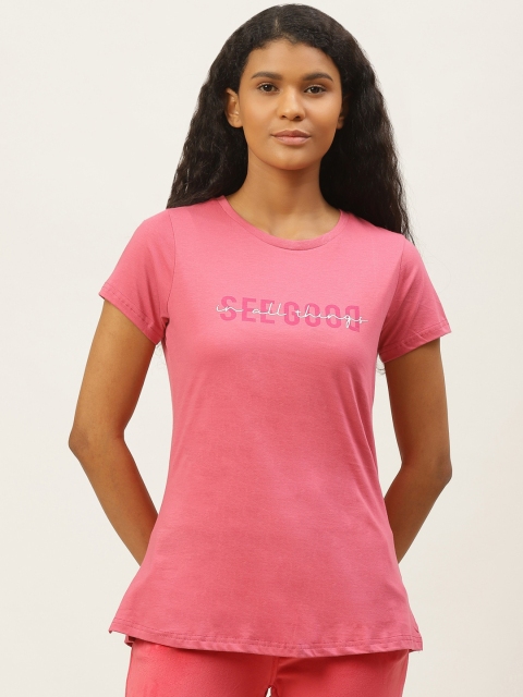 

Sweet Dreams Women Pink Solid Round Neck T-shirt