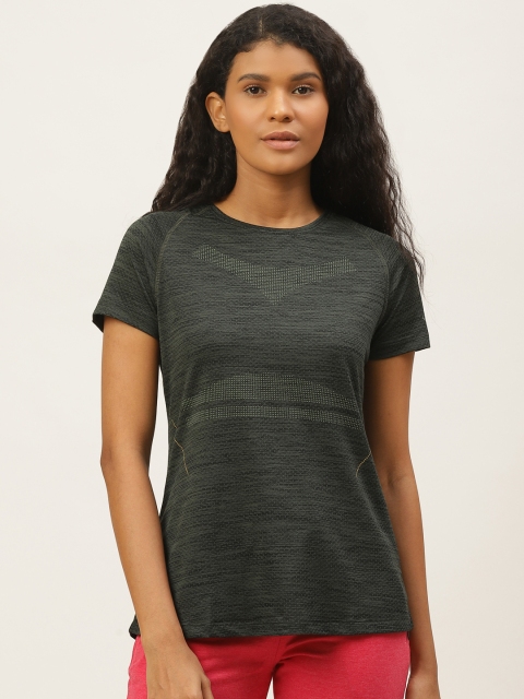 

Sweet Dreams Women Charcoal Grey & Olive Green Printed Round Neck T-shirt