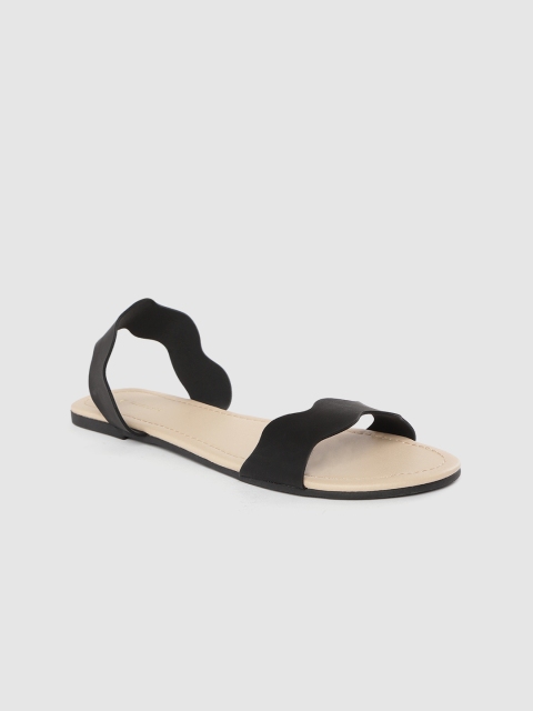 

Van Heusen Woman Black Solid Open Toe Flats