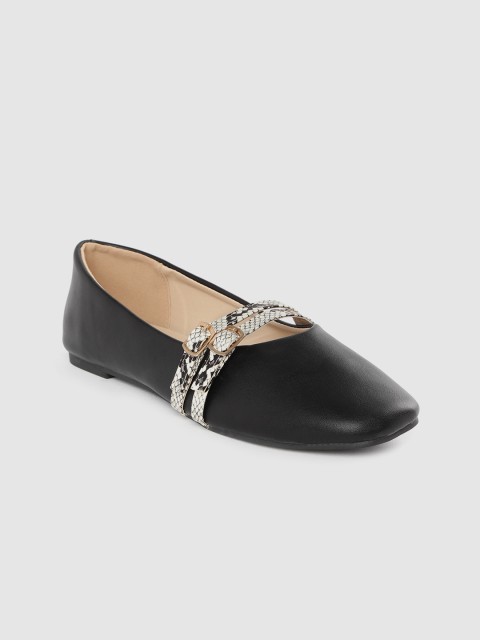 

Van Heusen Woman Black Solid Ballerinas with Buckle Detail