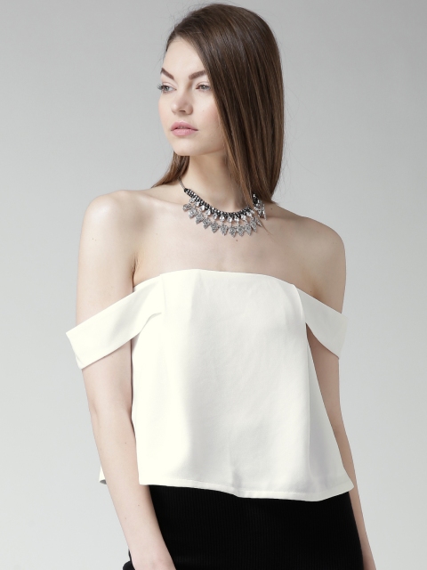 

FOREVER 21 Off-White Off-Shoulder Top