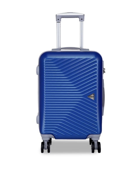 

Teakwood Leathers Unisex Blue Textured Hard-Sided Cabin Trolley Suitcase