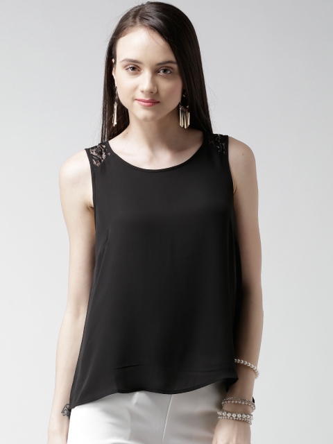

FOREVER 21 Black Lace Detail Top