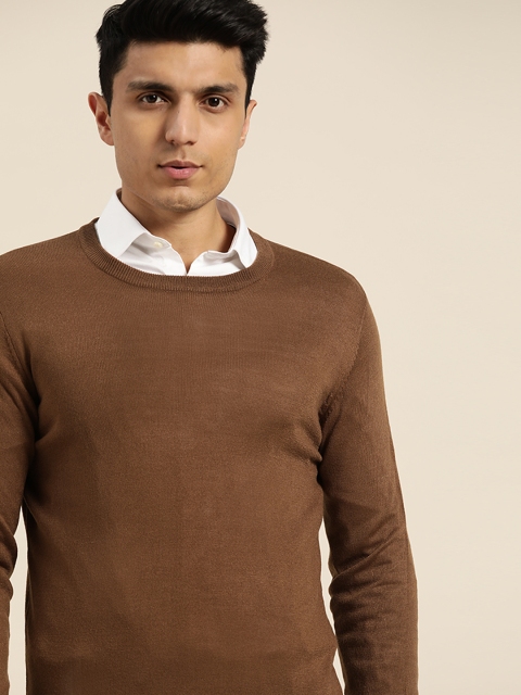 

INVICTUS Men Brown Solid Pullover Sweater