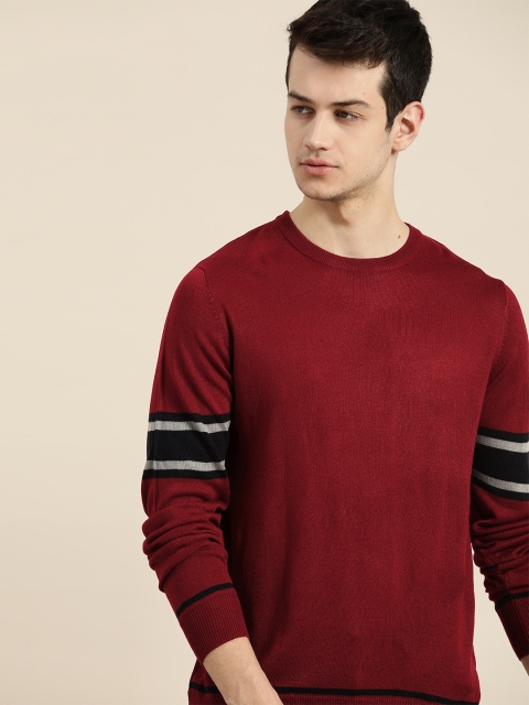 

INVICTUS Men Maroon Solid Acrylic Pullover Sweater