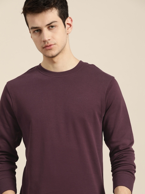 

INVICTUS Men Burgundy Solid Sweatshirt