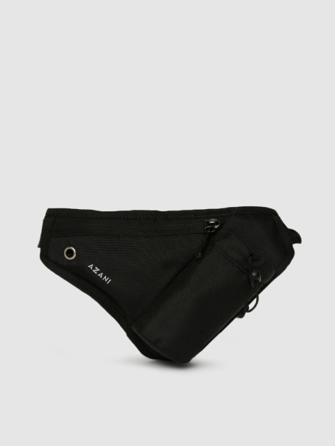 

Azani Unisex Black Solid Waistpouch with Bottle Holder