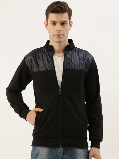 

Campus Sutra Men Black Solid Windcheater Bomber