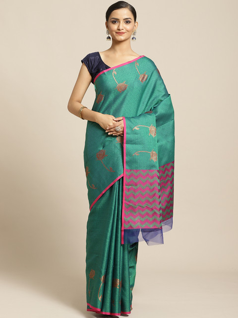 

Shaily Green & Blue Ethnic Printed Saree