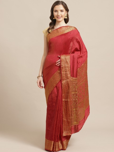 

Shaily Maroon Solid Saree