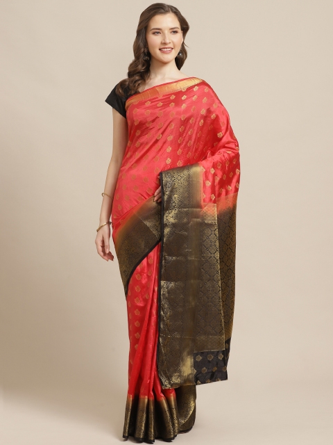 

Shaily Red & Golden Zari Woven Design Saree