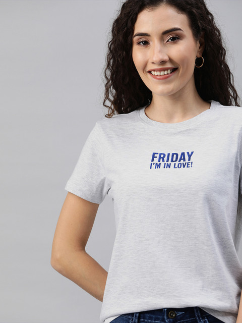 

Mast & Harbour Women White Printed Round Neck T-shirt